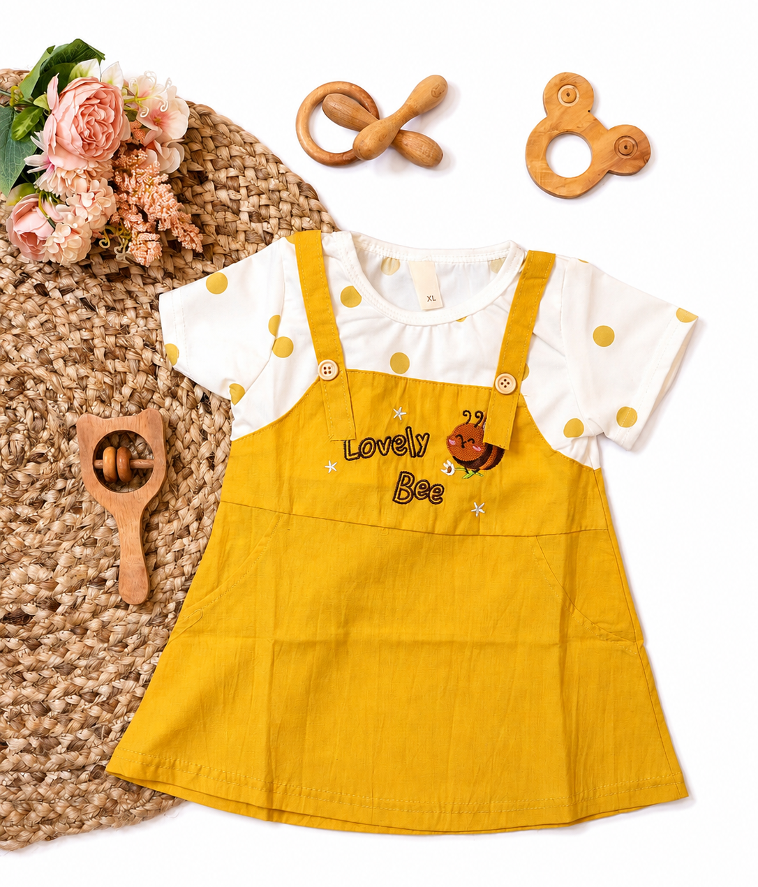 Bee Pinafore Dress Set