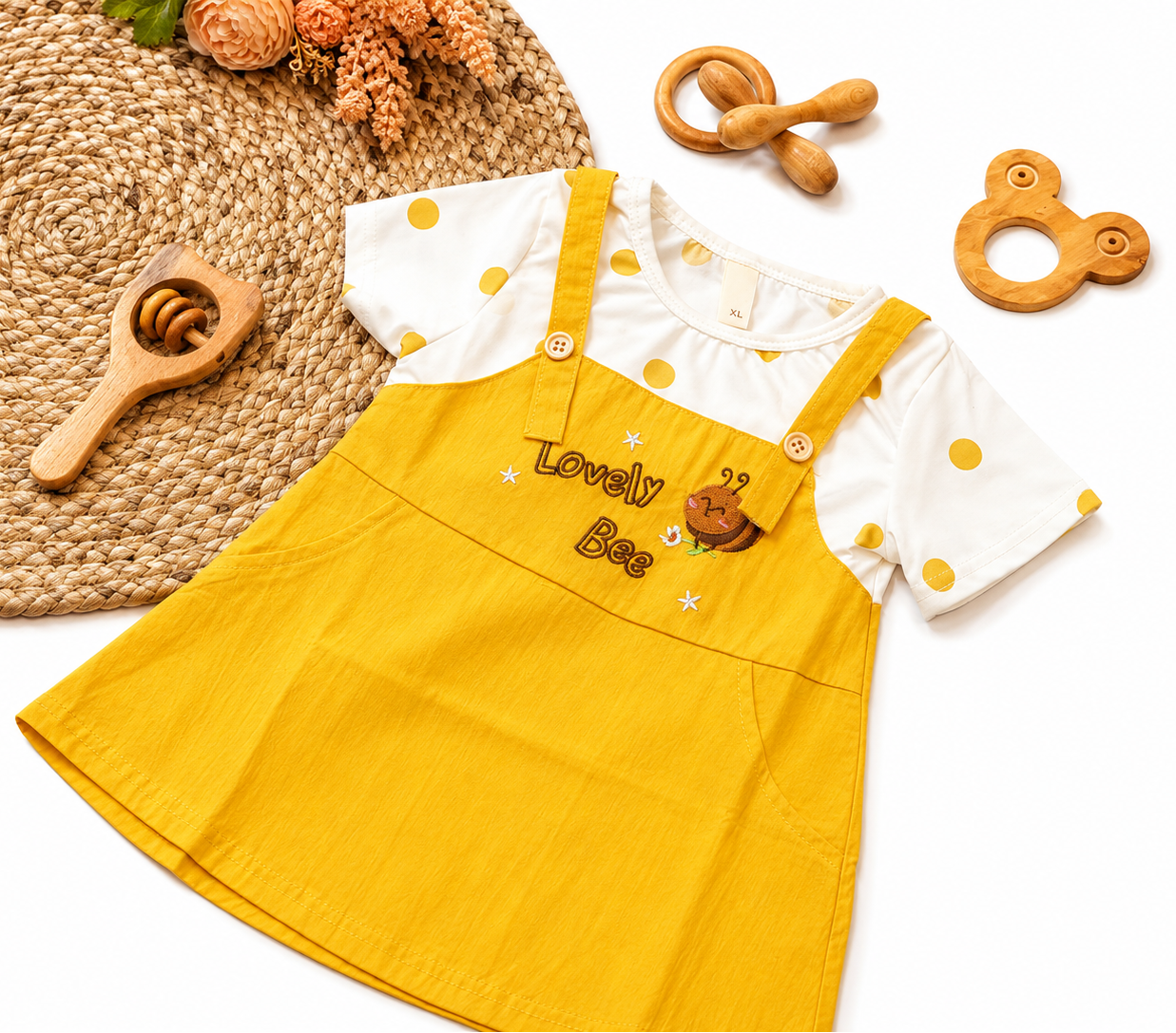 Bee Pinafore Dress Set