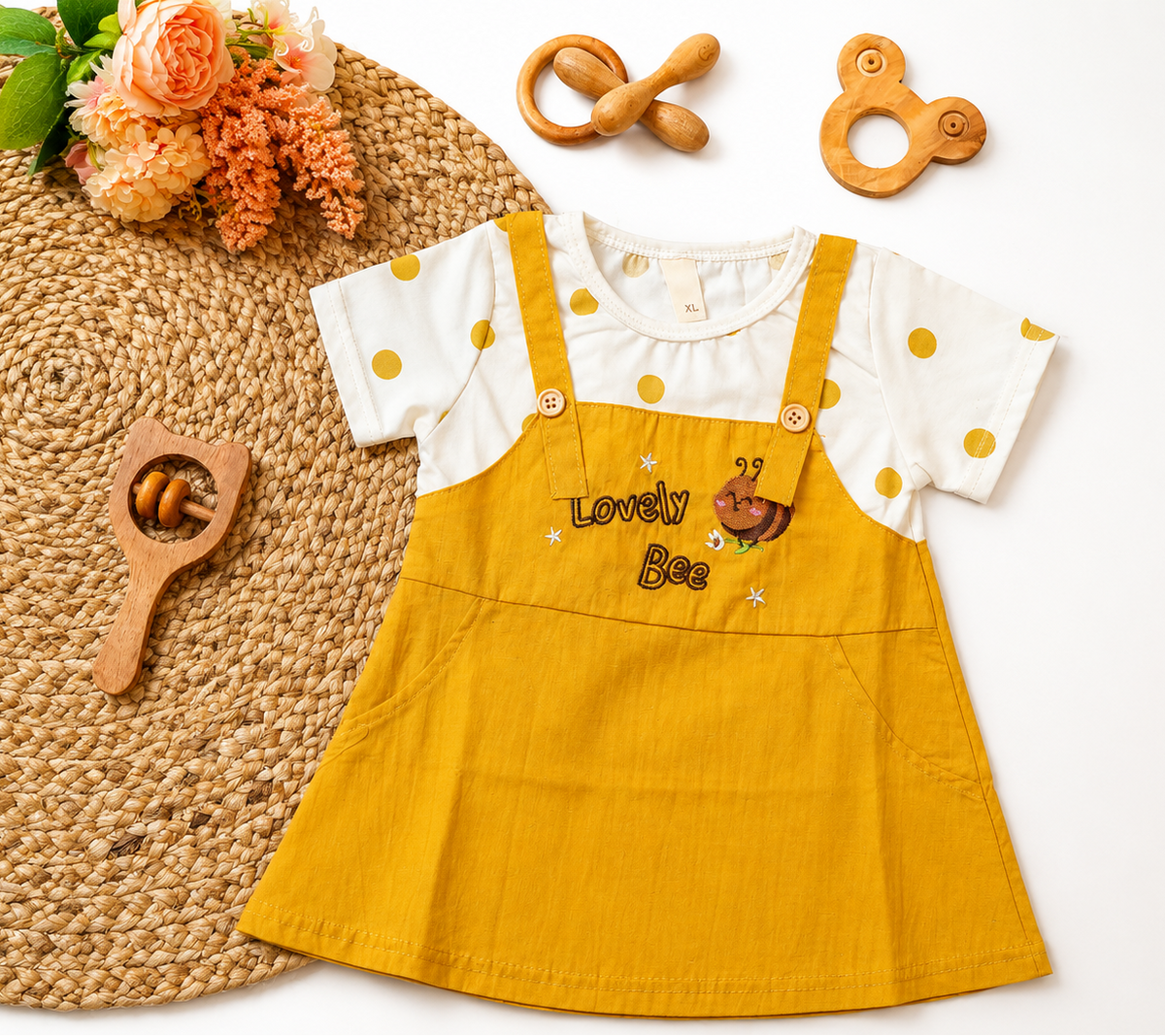 Bee Pinafore Dress Set