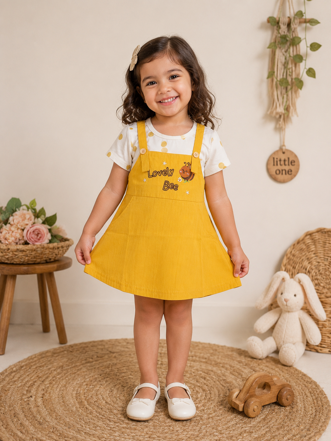 Bee Pinafore Dress Set