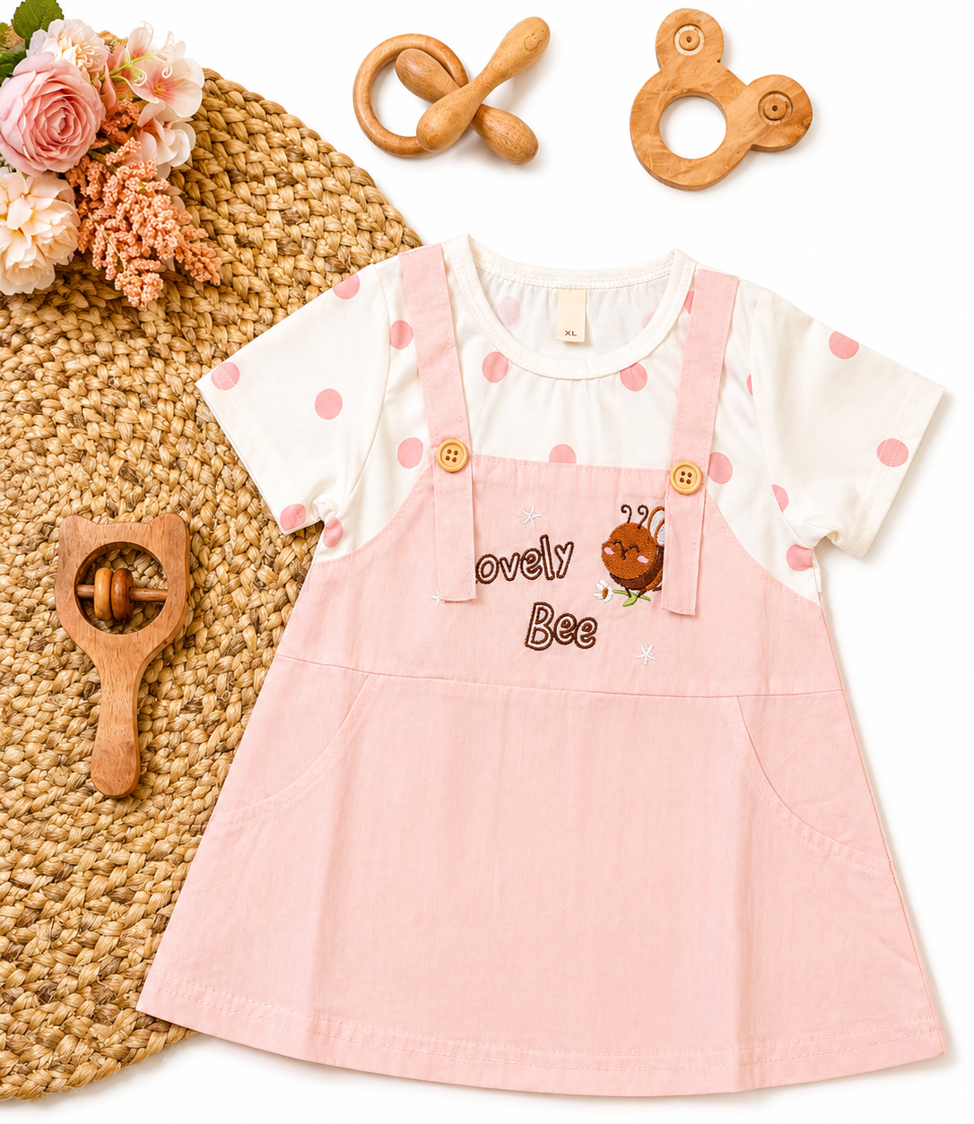 Bee Pinafore Dress Set