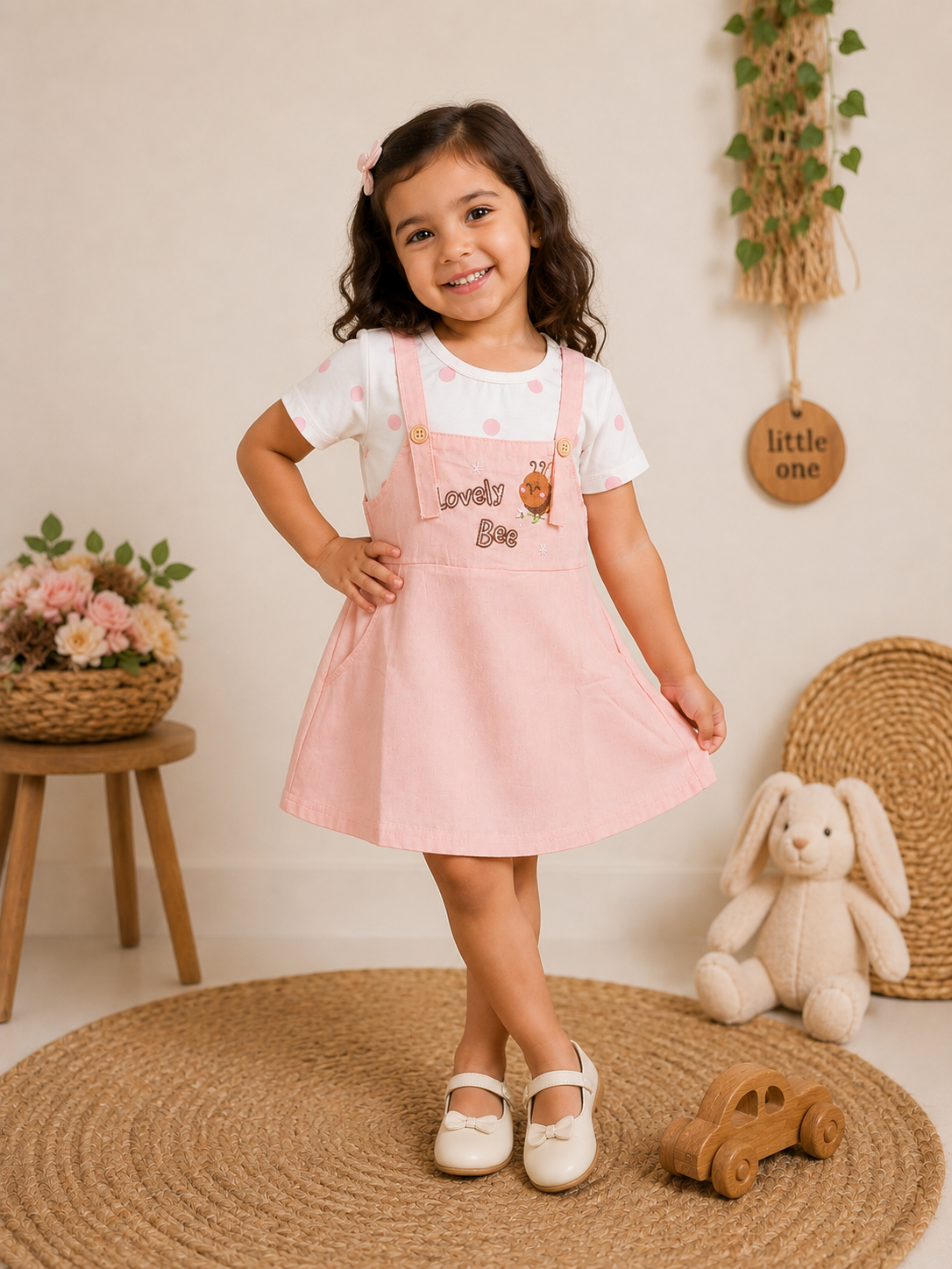 Bee Pinafore Dress Set