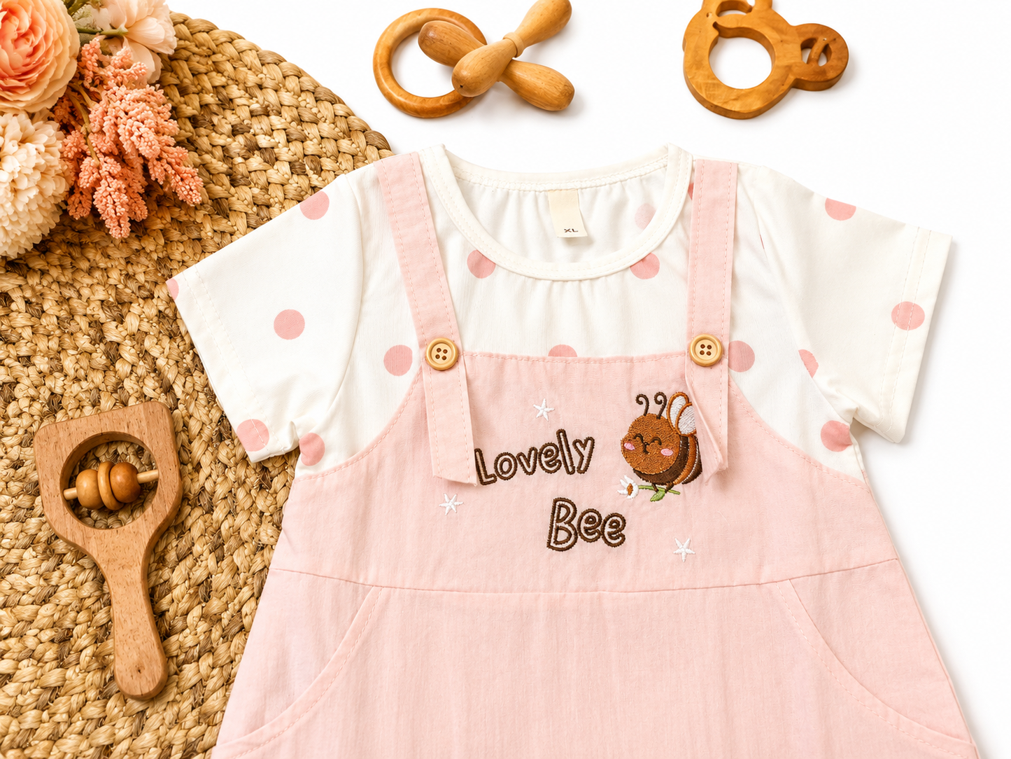 Bee Pinafore Dress Set