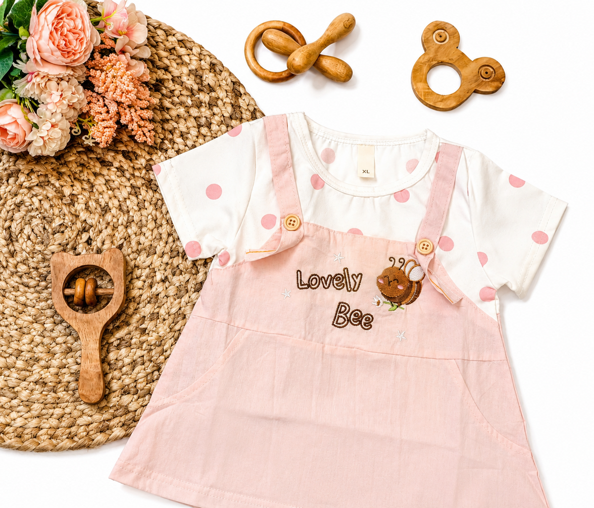 Bee Pinafore Dress Set